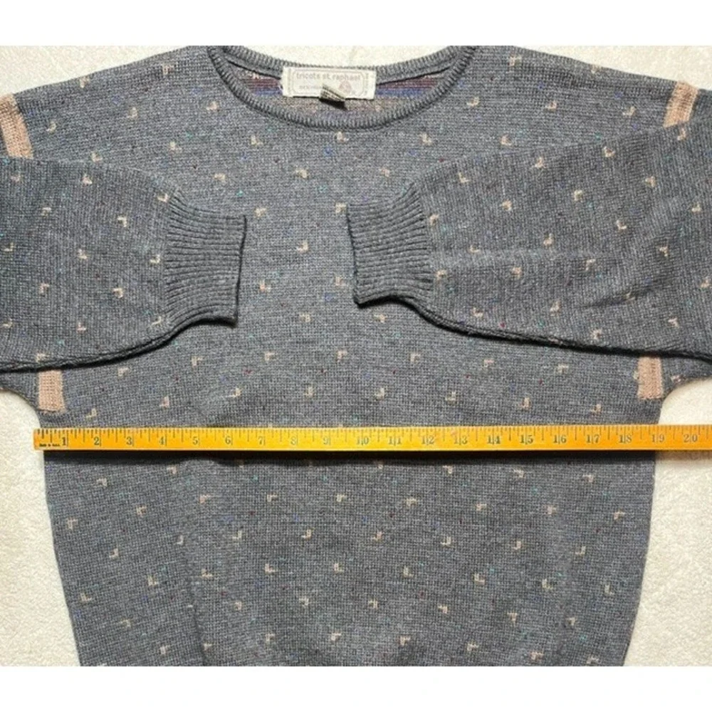 Vintage Mens Sz S Tricots St. Raphael Grandpa Sweater 100% Virgin Wool -2119